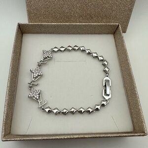 Silver with Crystal Details Tennis Bracelet
